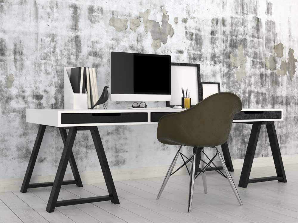 Prachtig en modern: de kuipstoel achter het bureau